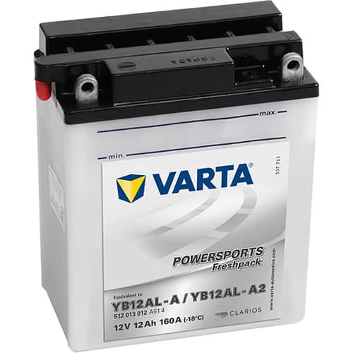 Акумулатор VARTA POWERSPORTS Freshpack 512 013 012 YB12AL-A 12AH 160A 12V R+