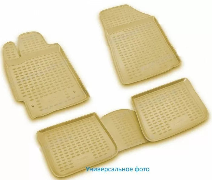 3D Гумени стелки за Audi A8(2002-2009) long base, бежови 4pcs.