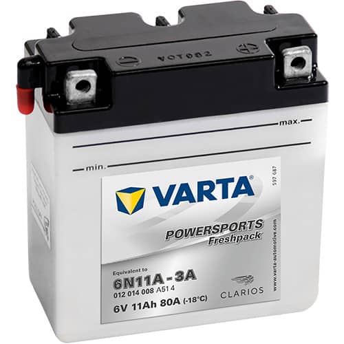 Акумулатор VARTA POWERSPORTS Freshpack 012 014 008 11AH 80A 6V R+