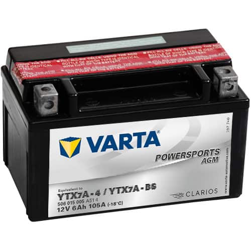 Акумулатор VARTA POWERSPORTS AGM 506 015 005 YTX7A-BS 6AH 105A 12V L+